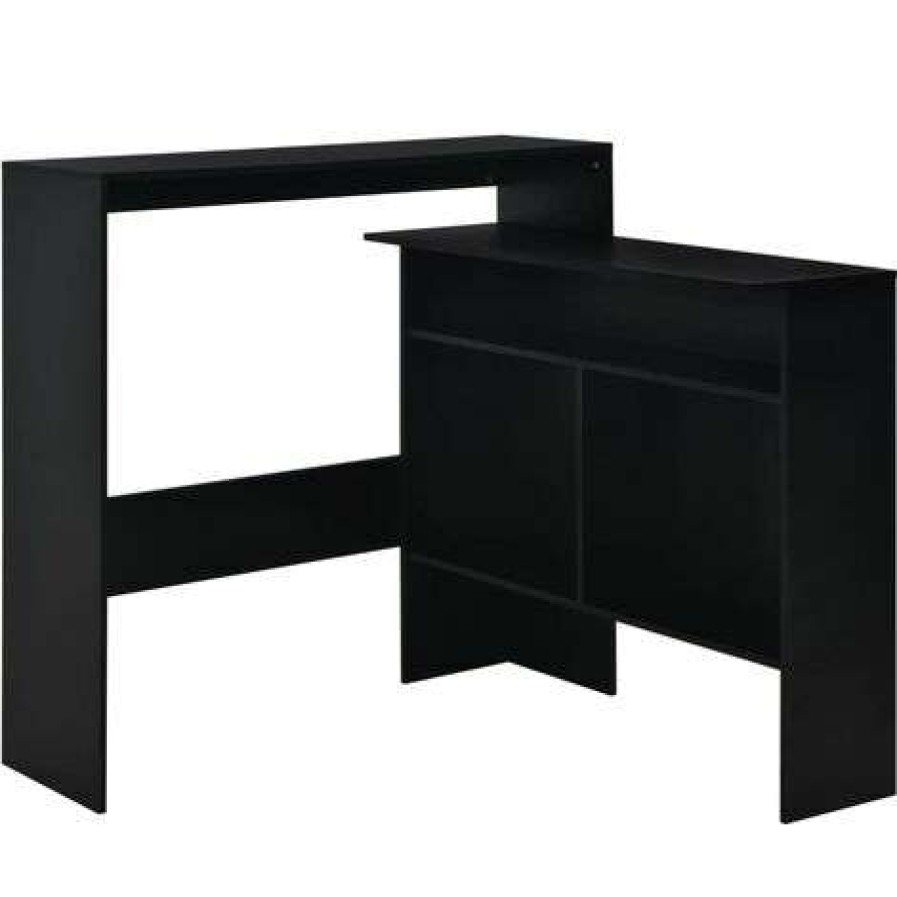 Table Haute Et Bar * | Offres True Deal Table De Bar Avec 2 Dessus De Table Noir 130 X 40 X 120 Cm