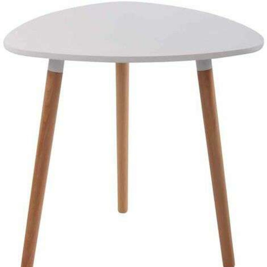 Table Haute Et Bar * | Nouveau Decoshop26 Table De Cuisine Table D'Appoint En Bois Couleur Blanc Hauteur 75 Cm O 80 Cm Blante