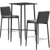 Table Haute Et Bar * | Promo Topdeal Ensemble De Bar 3 Pcs Similicuir Gris