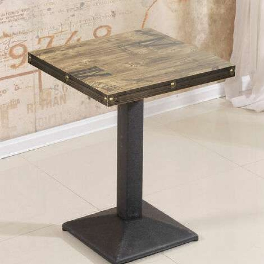 Table Haute Et Bar * | Promo Aqrau Table Carree A Jambe Unique De Style Europeen Adaptee Aux Bars Et Cuisines 60 * 60 * 75Cm