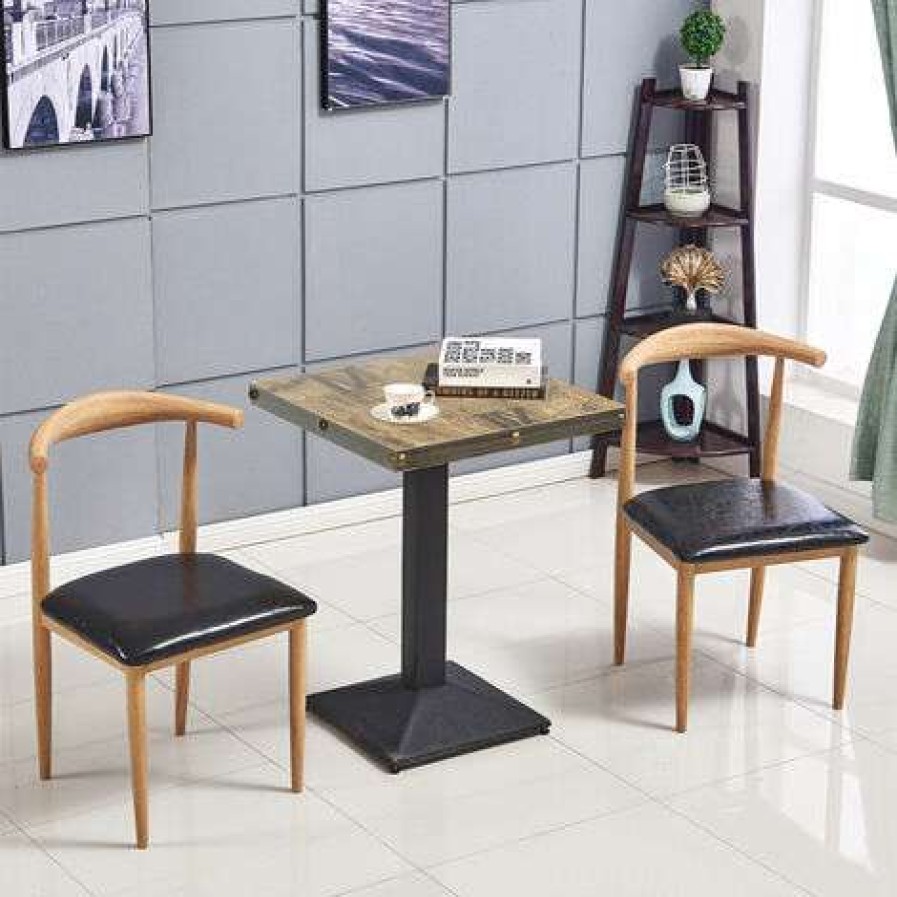 Table Haute Et Bar * | Promo Aqrau Table Carree A Jambe Unique De Style Europeen Adaptee Aux Bars Et Cuisines 60 * 60 * 75Cm