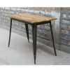 Table Haute Et Bar * | Budget Meuble House Mange-Debout En Metal Et Bois Massif 150 80 Cm Dowtoun Marron