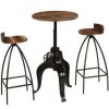 Table Haute Et Bar * | Promo Mobilier De Bar Bois De Recuperation Massif 3 Pcs Vidaxl