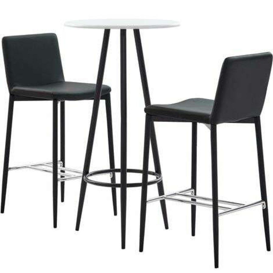 Table Haute Et Bar * | Promo Asupermall Ensemble De Bar 3 Pcs Similicuir Gris