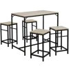 Table Haute Et Bar * | Coupon Skecten Table Haute De Bar Et 4 Tabourets Design Industriel