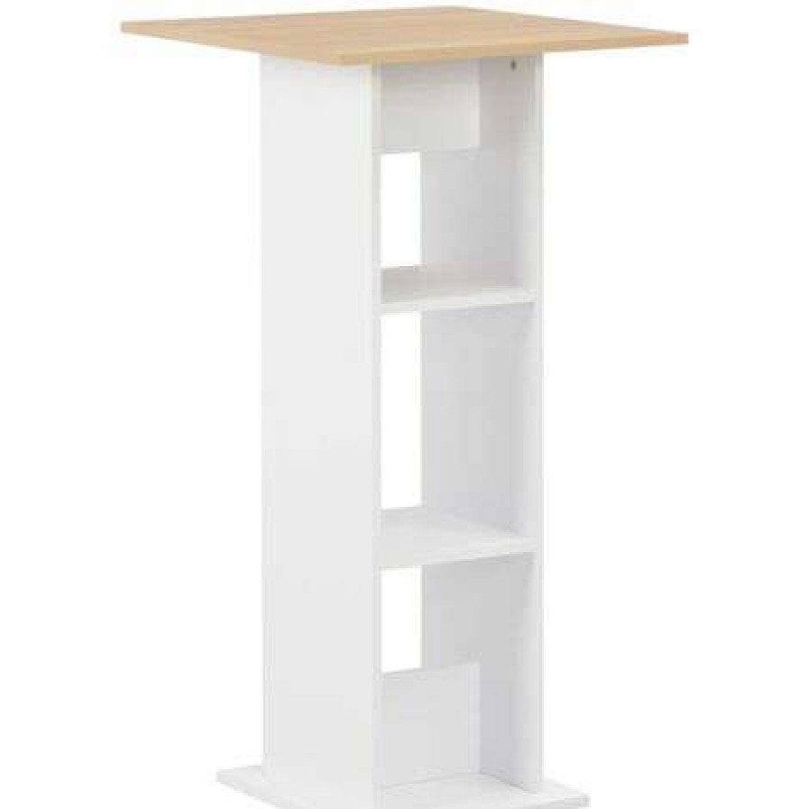 Table Haute Et Bar * | Nouveau True Deal Table De Bar Blanc 60X60X110 Cm