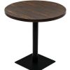 Table Haute Et Bar * | Meilleur Prix Happyshopping Table De Bistro Mdf Et Acier Rond 80 X 75 Cm Frene Fonce