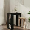 Table Haute Et Bar * | Coupon True Deal Table De Bar Avec Etagere Noir 102X50X103,5 Cm Agglomere