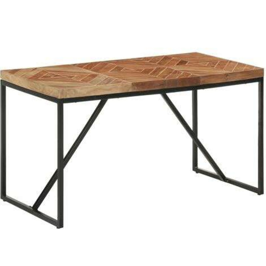 Table Haute Et Bar * | Bon Marche Inlife Table A Diner 140X70X76 Cm Bois Massif D'Acacia Et De Manguier