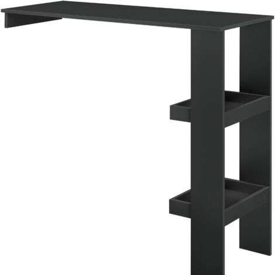 Table Haute Et Bar * | Tout Neuf Nova Tableau De Peninsule Murale Pour Cuisine 120X45X106 Cm 2 Etageres Differentes Couleurs Couleur : Noir