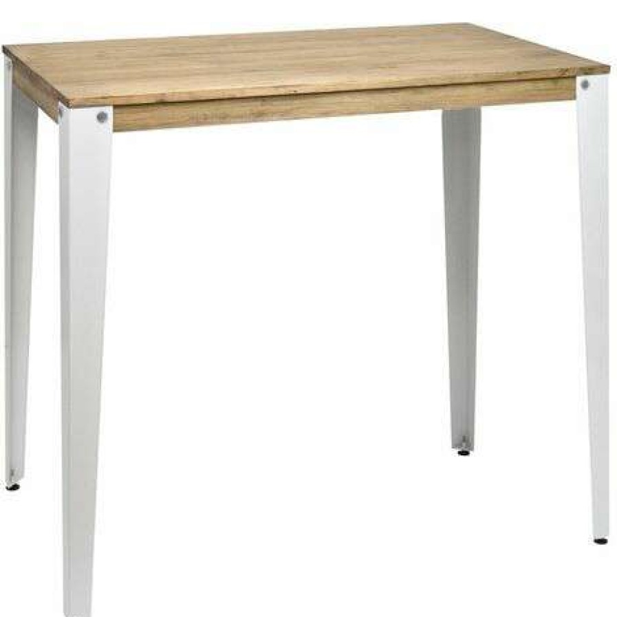 Table Haute Et Bar * | Sortie Table Mange Debout Lunds 39X110X110Cm Blanc-Vieilli. Box Furniture Blanc