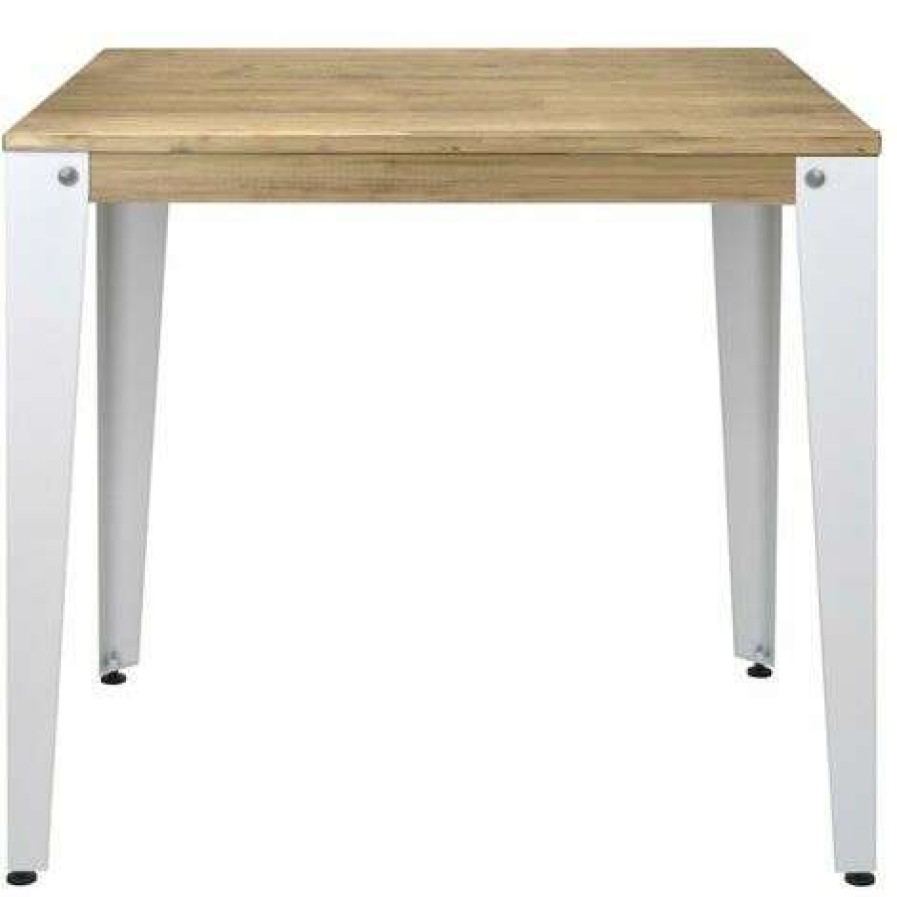 Table Haute Et Bar * | Sortie Table Mange Debout Lunds 39X110X110Cm Blanc-Vieilli. Box Furniture Blanc