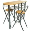 Table Haute Et Bar * | Coupon Topdeal Ensemble De Table Et De Chaises De Bar / Cuisine Bois