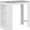 Table Haute Et Bar * | Meilleure Vente True Deal Table De Bar Avec Etagere Blanc 110X50X103 Cm