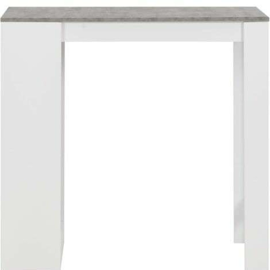 Table Haute Et Bar * | Meilleure Vente True Deal Table De Bar Avec Etagere Blanc 110X50X103 Cm