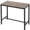 Table Haute Et Bar * | Les Meilleures Critiques De Price Factory Table De Bar Bastille 120X60X95Cm Bois & Mat Noir Marron