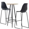 Table Haute Et Bar * | Sortie True Deal Ensemble De Bar 3 Pcs Plastique Noir