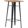 Table Haute Et Bar * | Meilleure Vente True Deal Table De Bar Noir 60X60X108 Cm Pinede Et Acier