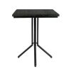 Table Haute Et Bar * | Bon Marche M-S Table De Bar Carree 75 93 Cm En Teck Et Metal Noir Melton