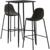 Table Haute Et Bar * | Sortie Asupermall Ensemble De Bar 3 Pcs Tissu Gris Fonce