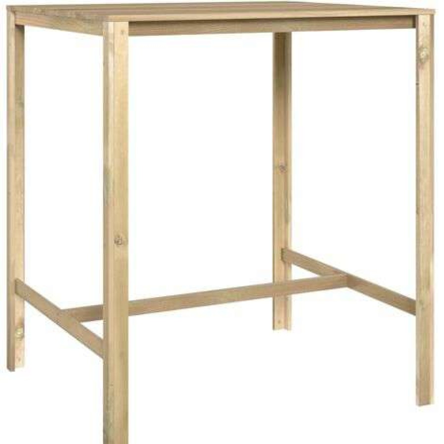 Table Haute Et Bar * | Meilleure Vente Youthup Table De Bar 110X100X110 Cm Bois De Pin Impregne Brun