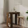 Table Haute Et Bar * | Budget Asupermall Table De Bar Avec Etagere Chene Fume 102X50X103,5 Cm Agglomere