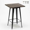 Table Haute Et Bar * | Sortie Ahd Amazing Home Design Table Haute Pour Tabourets Tolix Industriel En Metal Acier Et Bois 60 60 Welded | Couleur: Noir