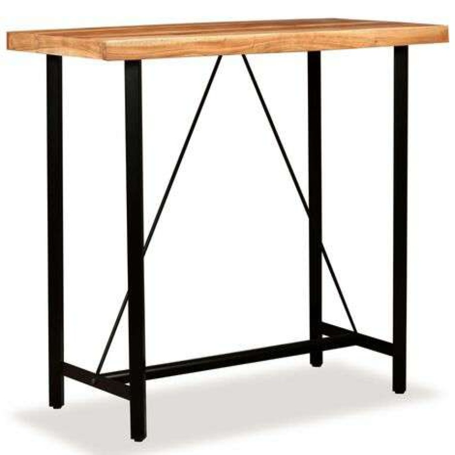 Table Haute Et Bar * | Budget True Deal Table De Bar Bois Massif D'Acacia 120X60X107 Cm