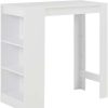 Table Haute Et Bar * | Remise Supermarket Table De Bar Avec Etagere Blanc 110X50X103 Cm Suhb-280211