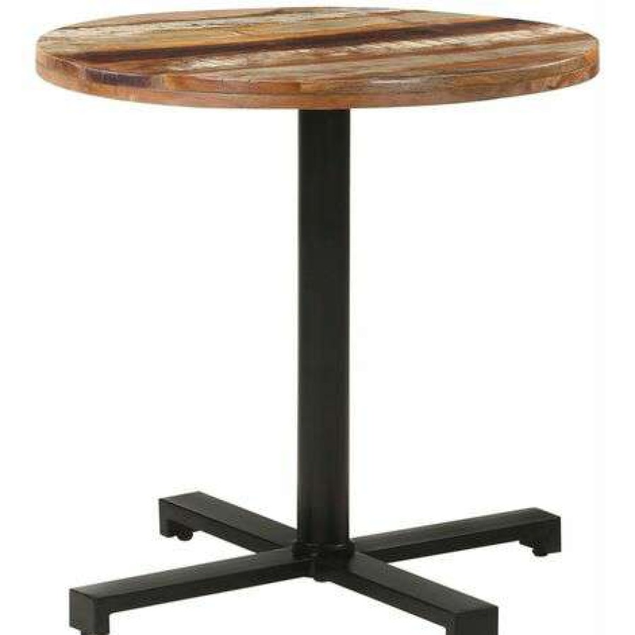 Table Haute Et Bar * | Remise Happyshopping Table De Bistro Carree O80 75 Cm Bois De Recuperation Massif