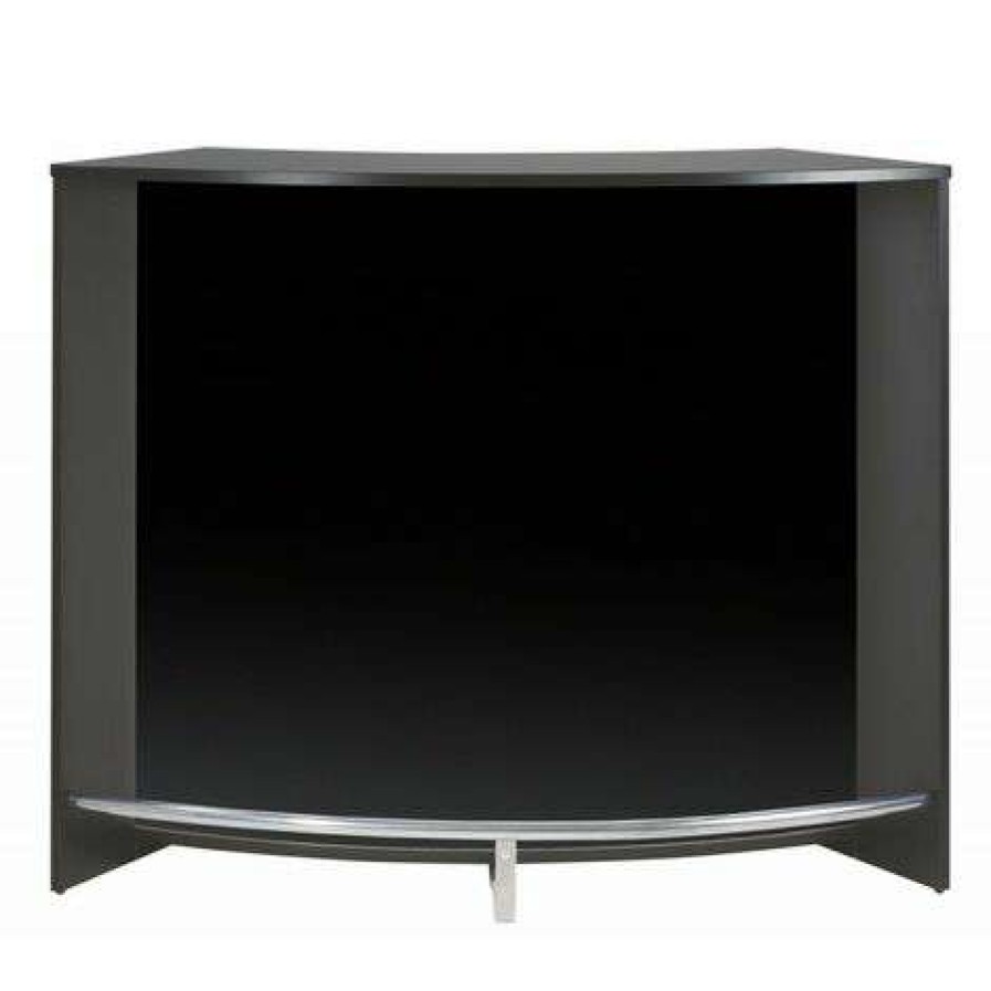 Table Haute Et Bar * | Top 10 Beaux Meubles Pas Chers Comptoir D'Acceuil 2 Portes 135 Cm Face Noire Coloris: Noir