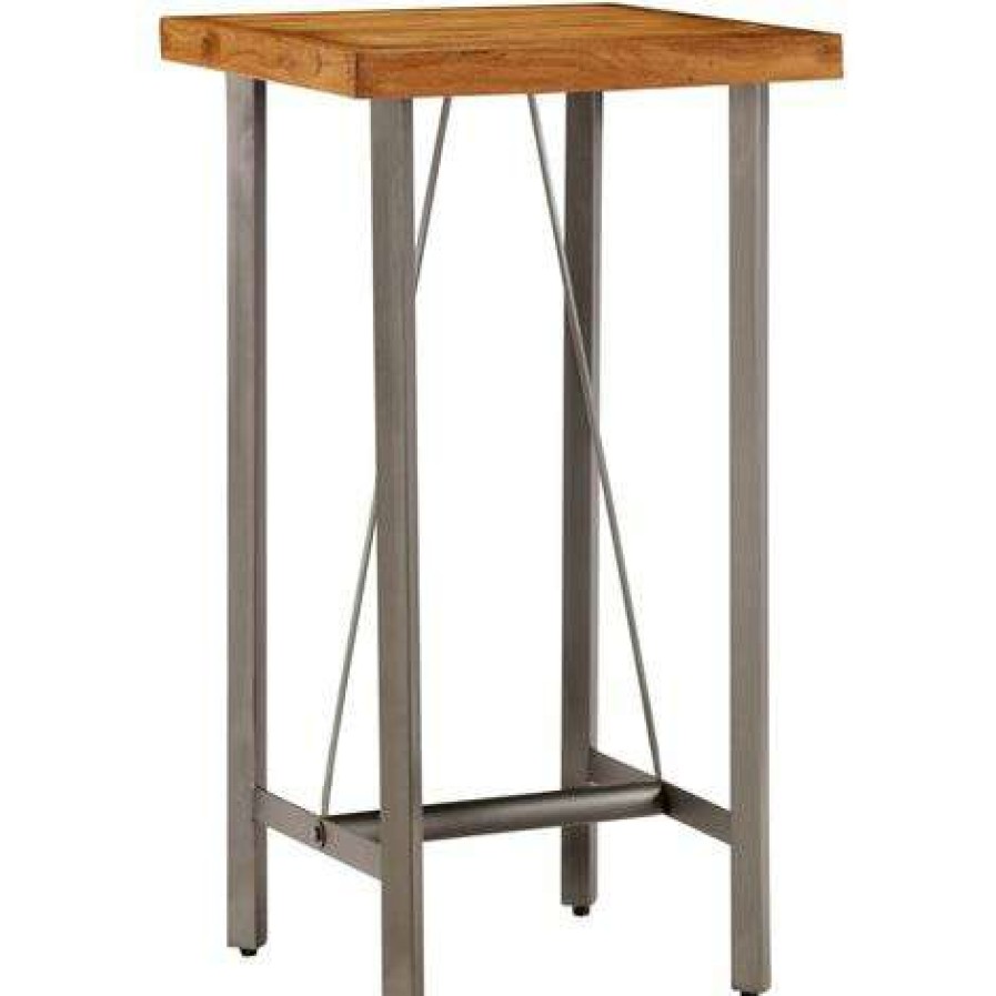 Table Haute Et Bar * | Vente Flash Vidaxl Table De Bar Teck Recycle Massif 60X60X107 Cm Brun