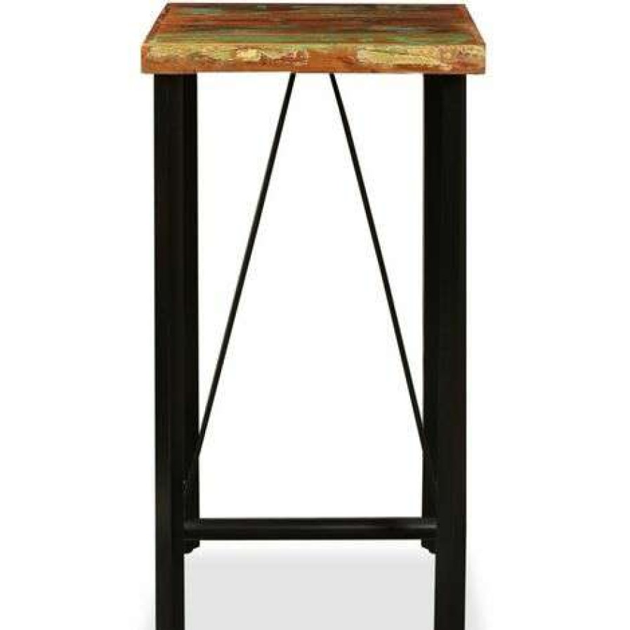 Table Haute Et Bar * | Le Moins Cher Topdeal Table De Bar Bois De Recuperation Massif 60 X 60 X 107 Cm Vdff11428_Fr