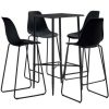 Table Haute Et Bar * | Bon Marche Asupermall Ensemble De Bar 5 Pcs Plastique Noir