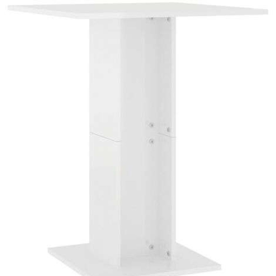 Table Haute Et Bar * | Vente Flash True Deal Table De Bistro Blanc Brillant 60X60X75 Cm Agglomere