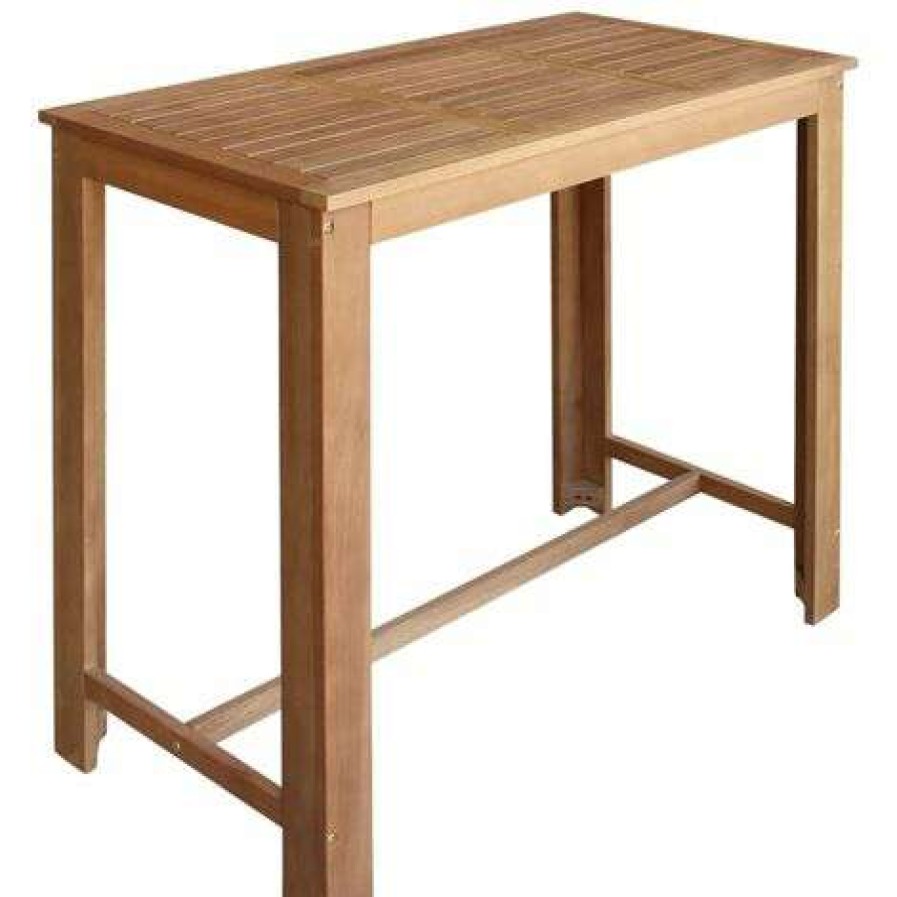 Table Haute Et Bar * | De Gros Asupermall Table De Bar Bois D'Acacia Massif 120 X 60 X 105 Cm