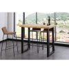 Table Haute Et Bar * | Meilleure Affaire Table Haute En Bois Coloris Chene Nordique / Pieds Noir Longueur 120 X Profondeur 70 X Hauteur 100 Cm -Pegane-