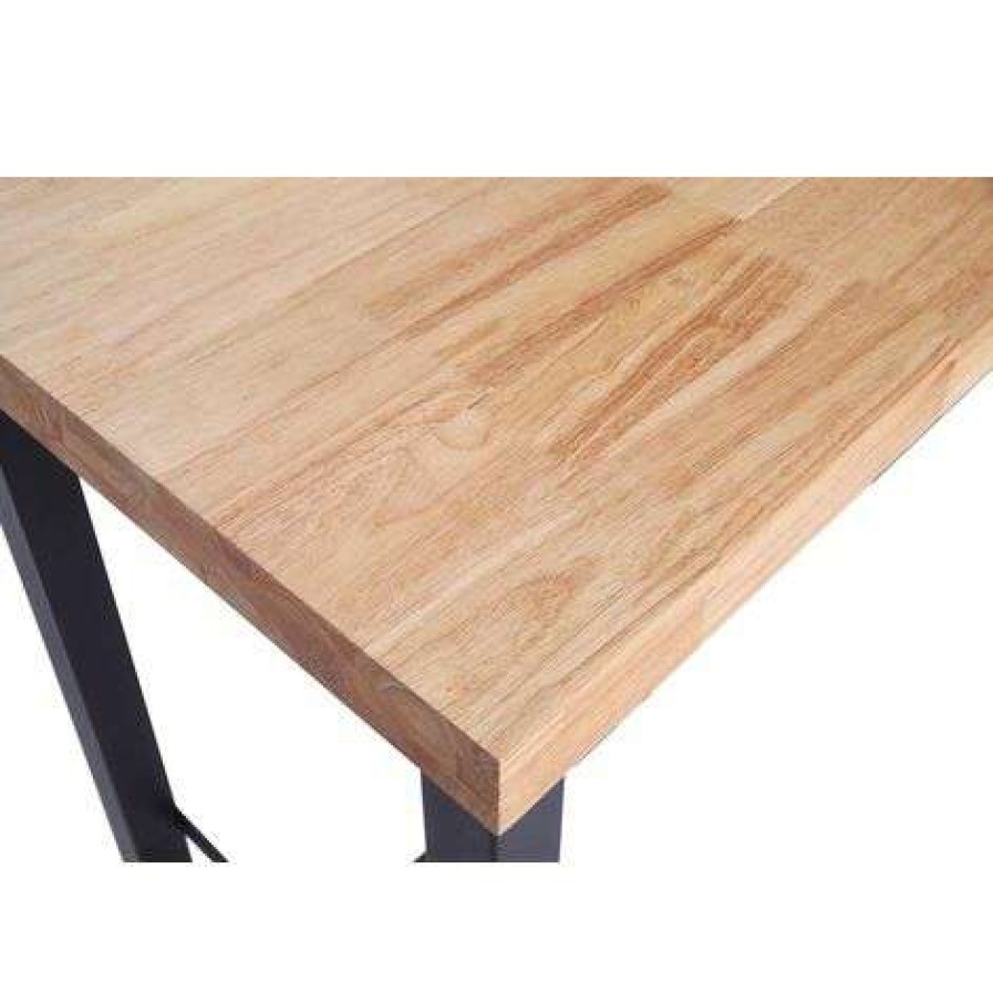 Table Haute Et Bar * | Meilleure Affaire Table Haute En Bois Coloris Chene Nordique / Pieds Noir Longueur 120 X Profondeur 70 X Hauteur 100 Cm -Pegane-