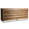 Table Haute Et Bar * | Sortie Les Tendances Comptoir De Bar 4 Tiroirs 8 Niches Pin Recycle Massif Clair Coben