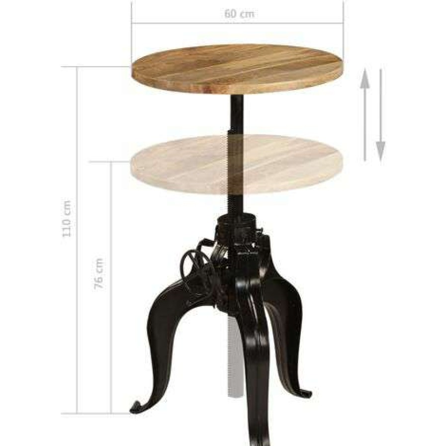 Table Haute Et Bar * | Grosses Soldes Asupermall Table De Bar Bois De Manguier Massif 60 X (76-110) Cm