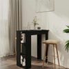 Table Haute Et Bar * | Meilleure Affaire Youthup Table De Bar Avec Etagere Noir 102X50X103,5 Cm Agglomere Noir