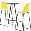 Table Haute Et Bar * | Coupon Hommoo Ensemble De Bar 3 Pcs Plastique Jaune Hdv21880