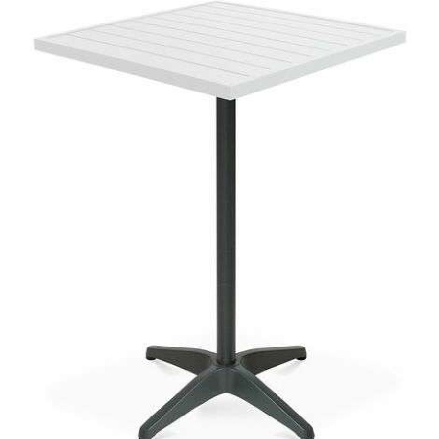 Table Haute Et Bar * | Offres Mobeventpro Pied De Table Mange Debout En Aluminium Gris