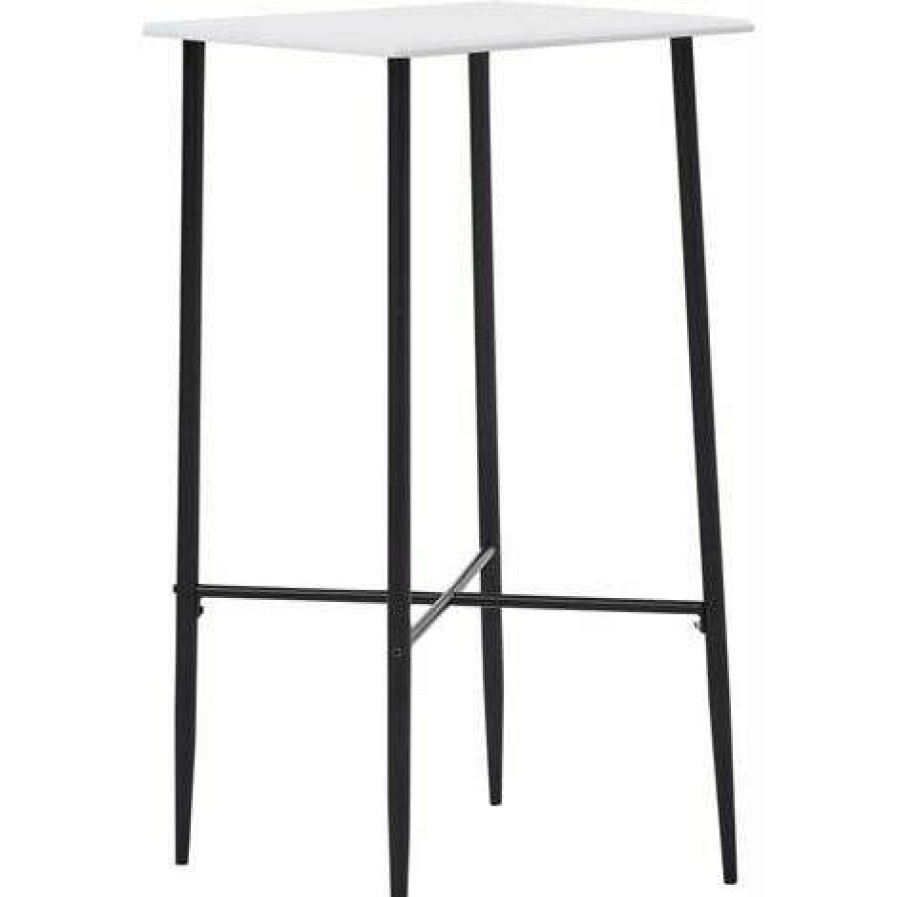 Table Haute Et Bar * | Acheter Hommoo Ensemble De Bar 5 Pcs Similicuir Blanc Hdv22140