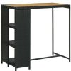 Table Haute Et Bar * | Grosses Soldes Vidaxl Table De Bar Avec Rangement Noir 120X60X110 Cm Resine Tressee Noir