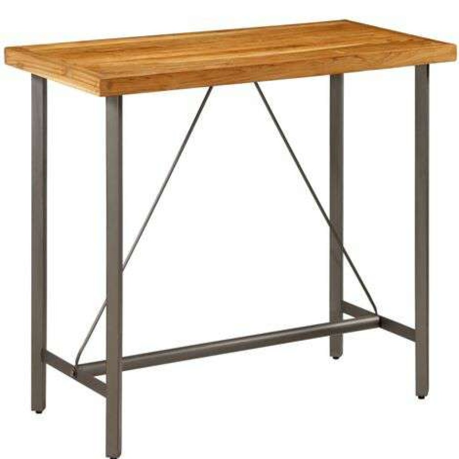 Table Haute Et Bar * | Remise Asupermall Table De Bar Teck Recycle Massif 120 X 58 X 106 Cm