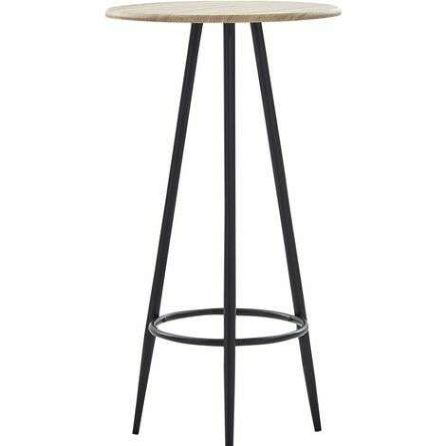 Table Haute Et Bar * | De Gros Hommoo Ensemble De Bar 3 Pcs Similicuir Noir Hdv21976