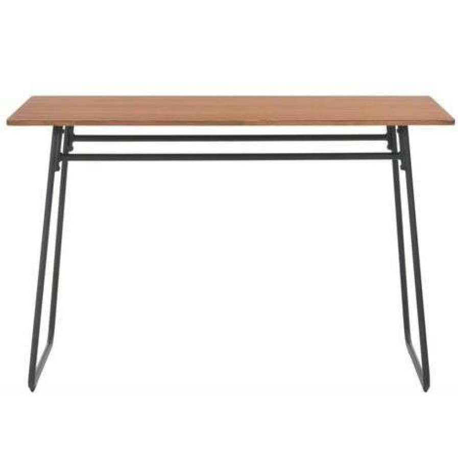 Table Haute Et Bar * | Sortie Hommoo Table A Diner Marron 120X60X73 Cm Contreplaque Solide Et Acier Hdv22236