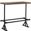 Table Haute Et Bar * | Coupon Supermarket Table De Bar Bois De Recuperation Massif Marron Fonce 120X60X107 Cm