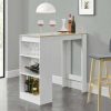 Table Haute Et Bar * | Meilleure Vente Table De Bar Kouvola 110 X 50 X 103 Cm Blanc Effet Chene [En.Casa]